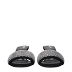 Black Fabric Platform Sandals