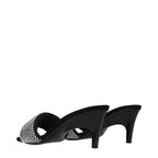 Black Fabric Platform Sandals