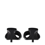 Black Fabric Platform Sandals