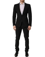 Black Wool Slim Fit Formal 2 Piece Men Suit