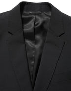 Black Wool Slim Fit Formal 2 Piece Men Suit