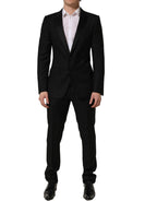 Black Wool Slim Fit Formal 2 Piece Men Suit