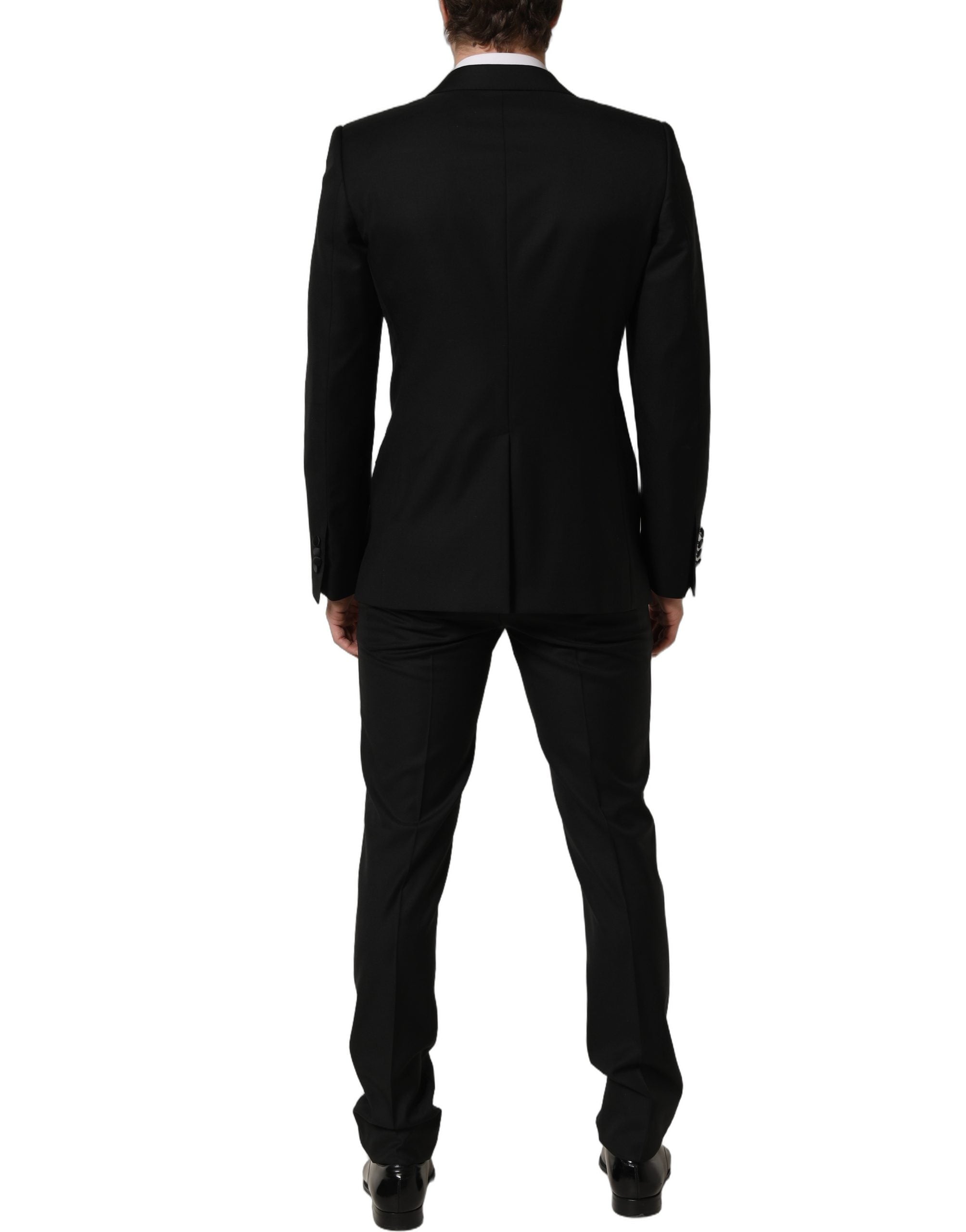 Black Wool Slim Fit Formal 2 Piece Men Suit