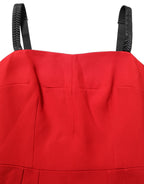 Red Stretch Bodycon Sheath Knee Length Dress