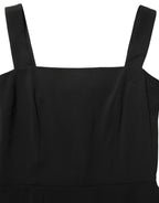 Black Viscose Stretch Sheath Midi Dress