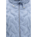 Blue Polyester Full-Length Jacket