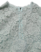Mint Green Lace Sleeveless Knee Length Dress