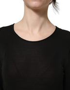 Black Cotton Long Sleeves Sheath Maxi Dress