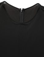 Black Cotton Long Sleeves Sheath Maxi Dress