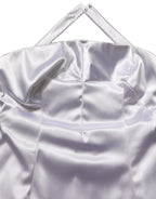 White Satin Halter Backless Long Gown Dress