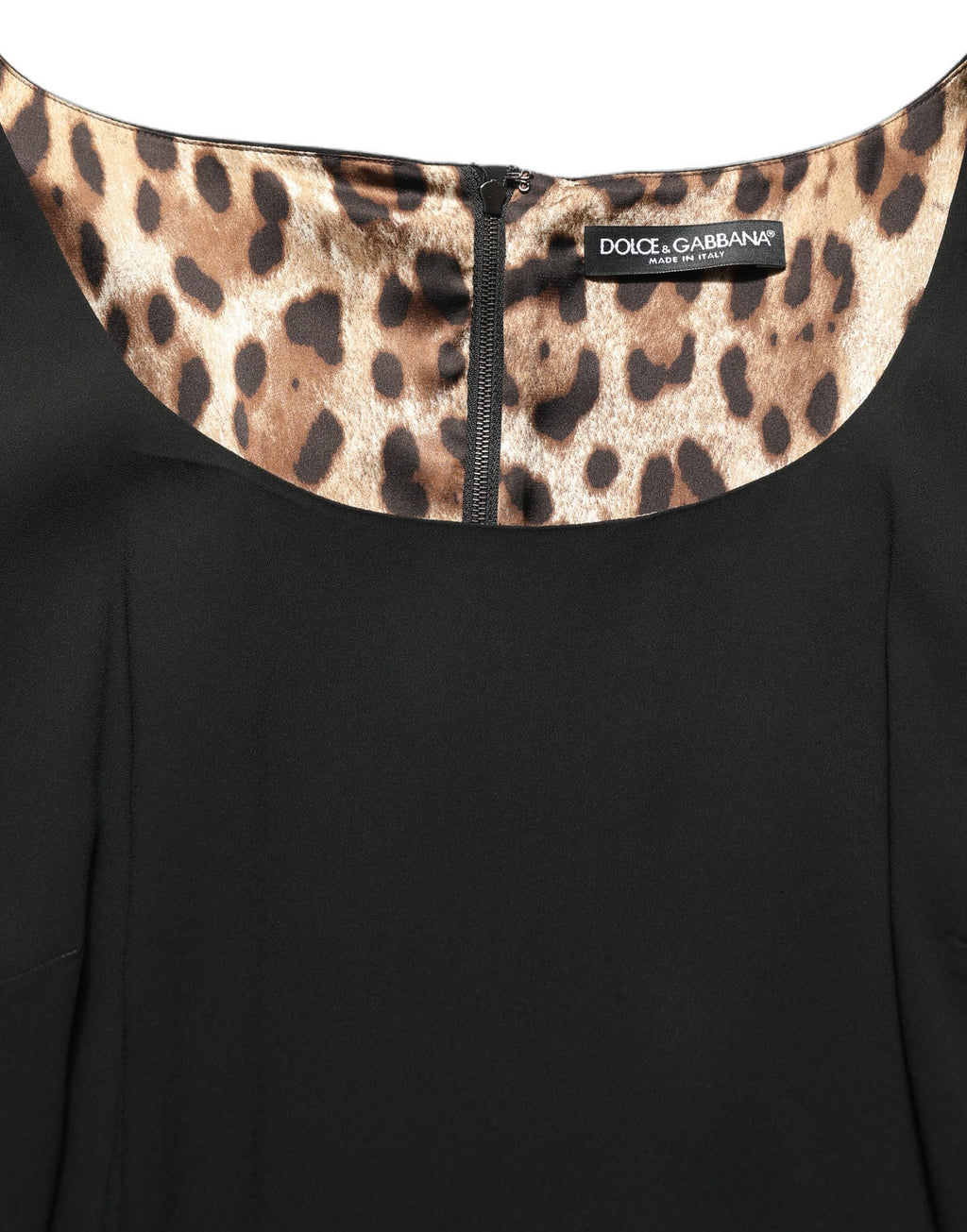 Black Viscose Cropped Sleeves Midi Dress