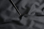 Black Polyester LaceTrim Sheath Midi Dress