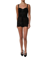 Sleeveless V-neck Shift Knee Length Black