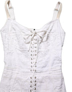 Black Cotton Corset Style Fitted Mini Dress