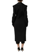 Black Nylon Double Breasted Coat Jacket