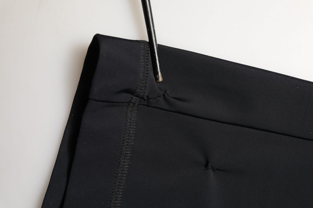 Black DGVIB3 Stretch Jersey Midi Pencil Cut Skirt