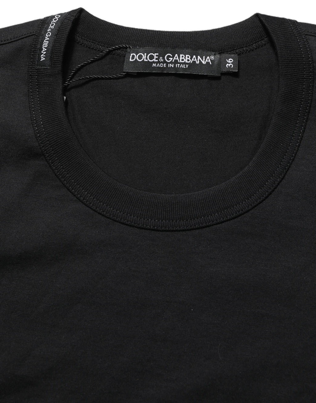 Black Cotton Short Sleeves Crew Neck T-shirt
