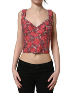 Multicolor Floral Cropped Bustier Tank Top