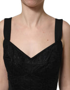 Black Floral Lace Corset Bodycon Bodysuit