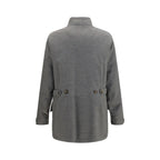 Gray Cashmere Full-Length Jacket