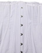 White Brown Cotton Sleeveless Corset Top