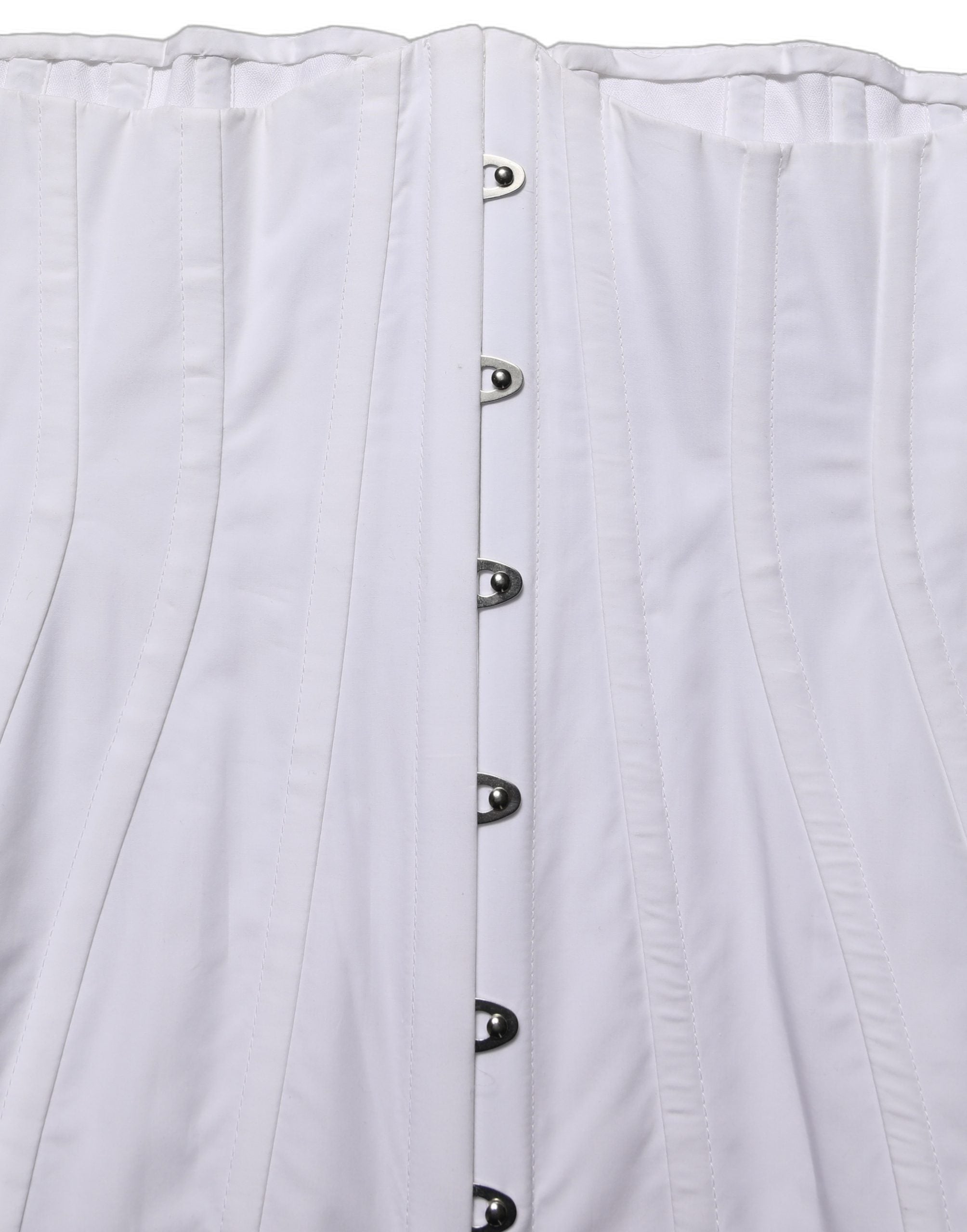 White Brown Cotton Sleeveless Corset Top