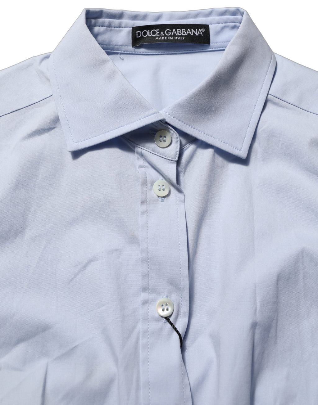 Blue Collared Long Sleeves Dress Shirt Top