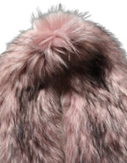 Pink Acrylic Faux Fur Knit Shrug Vest Top