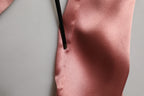 Pink Satin Silk V-neck Long Sleeves Blouse Top