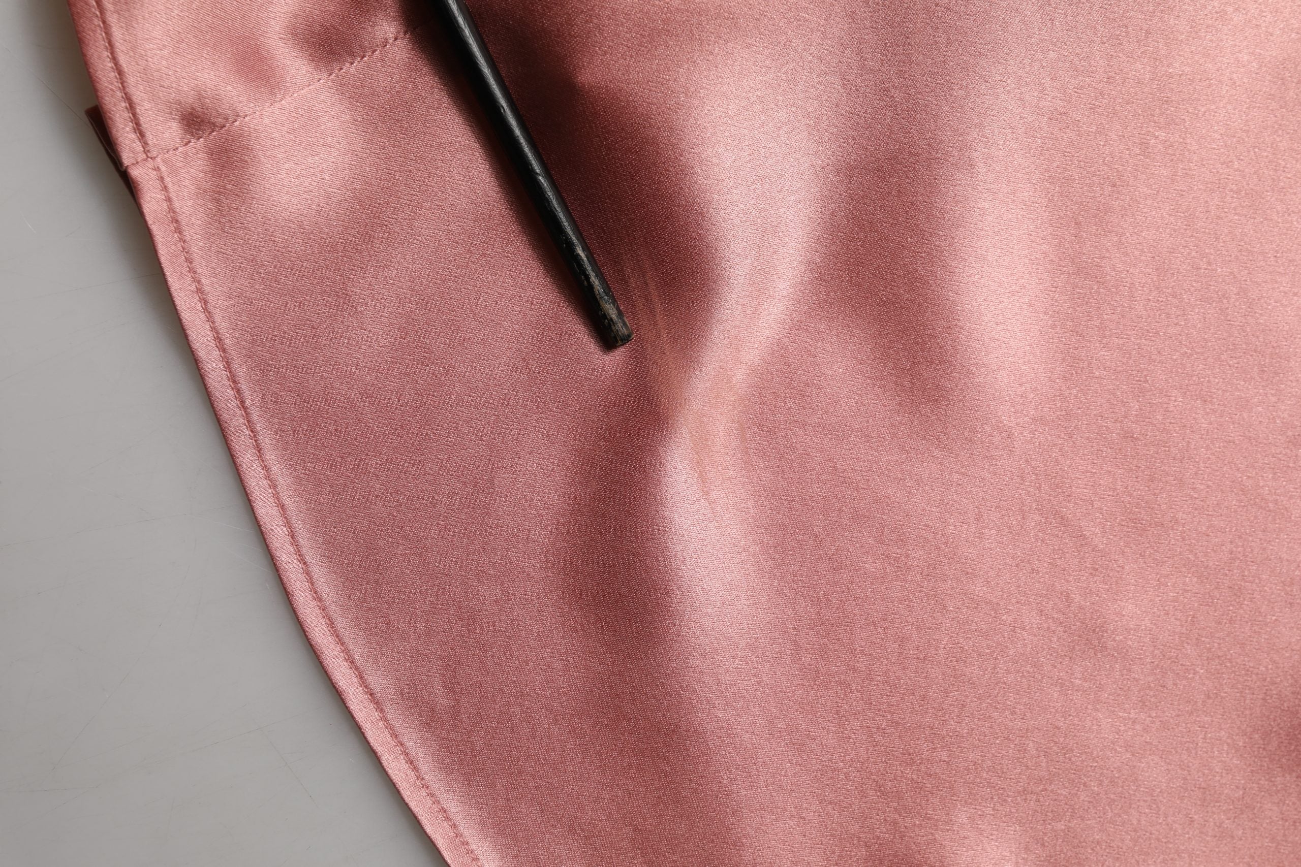 Pink Satin Silk V-neck Long Sleeves Blouse Top