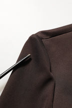 Brown Turtleneck Long Sleeves Blouse Top