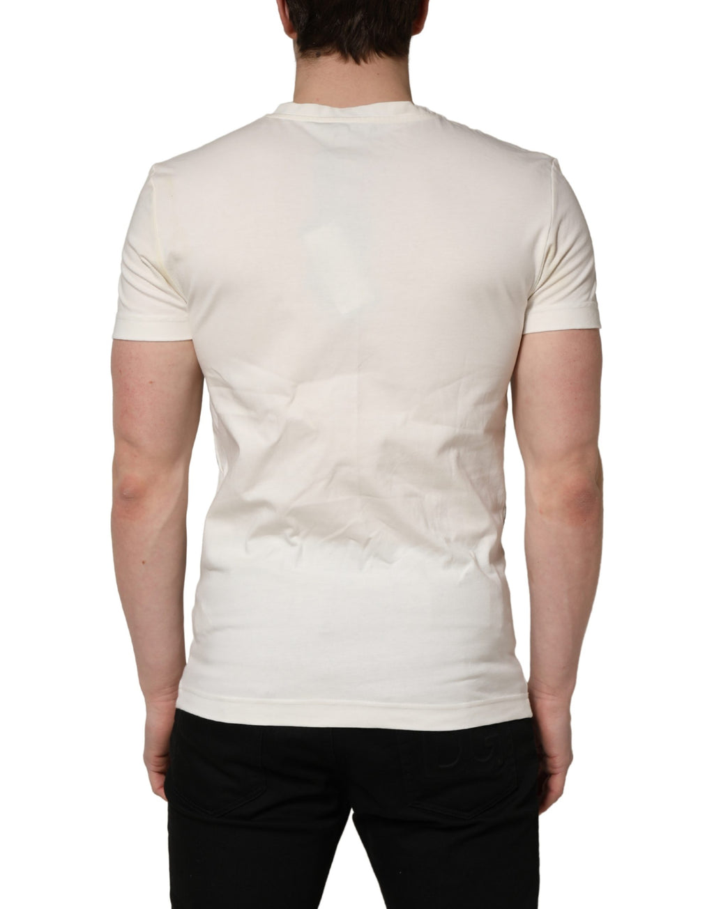 White Cotton Logo Bandana Print Men T-shirt