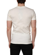 White Cotton Logo Bandana Print Men T-shirt