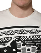 White Cotton Logo Bandana Print Men T-shirt