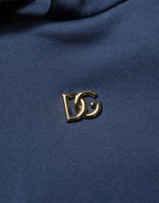 Blue Cotton Coral Logo Hooded Sweatshirt Sweater