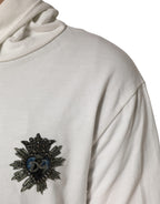White Cotton Hooded Sweatshirt Sweater