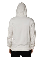 White Cotton Hooded Sweatshirt Sweater