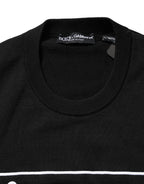 Black Graphic Logo Crew Neck Wool Pullover Sweater