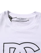 White DG Logo Print Short Sleeves Men T-shirt