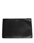 Black #DGFamily Embellished Leather Clutch Borse Bag