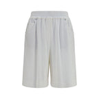 White Cotton Bermuda Shorts