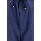 Blue Linen Bermuda Shorts