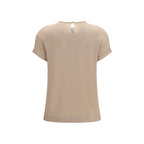 Beige Elastane Blouse