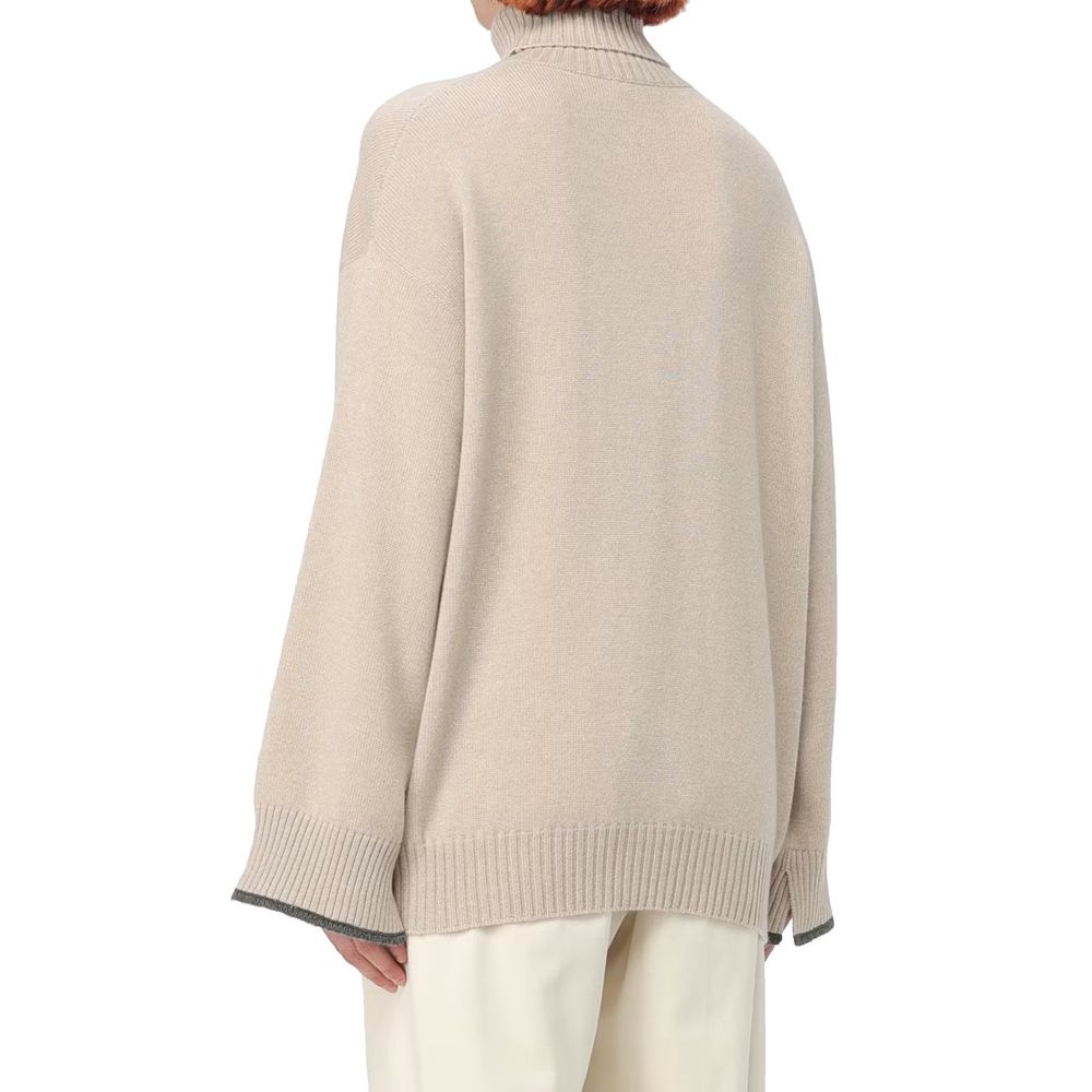 Beige Cashmere Turtleneck