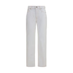 White Cotton High-Waisted Jean