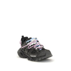 Black Polyester Athletic Sneakers