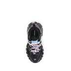 Black Polyester Athletic Sneakers