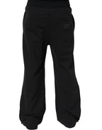 Black Drawstring Viscose Jogger Men Sweatpants Pants