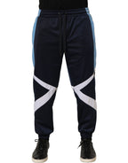 Blue White Drawstring Jogger Sweatpants Pants
