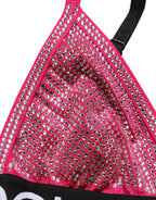 Pink Crystal Embellished Bralette Crop Top
